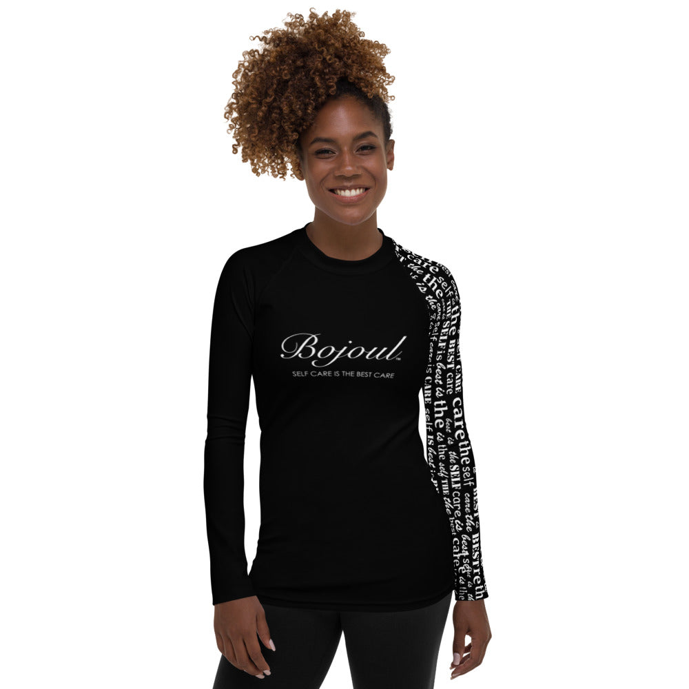 Bojoul Self Care WORDS Uni-armed Women's Long Sleeved Shirt(BW)
