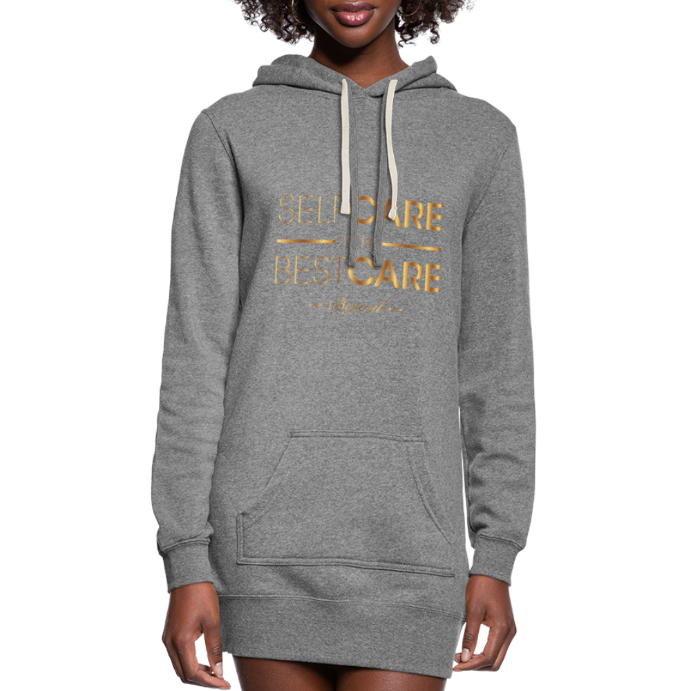Self-Care Women's Hoodie Dress - heather gray