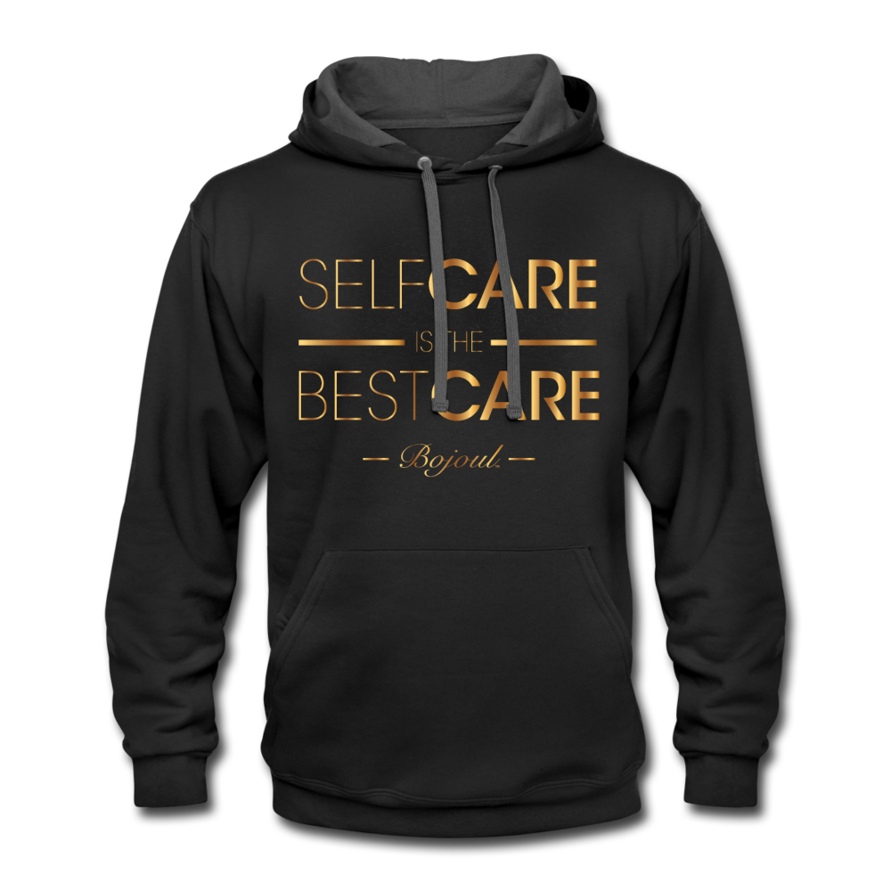 Men Self Care Contrast Hoodie - black/asphalt