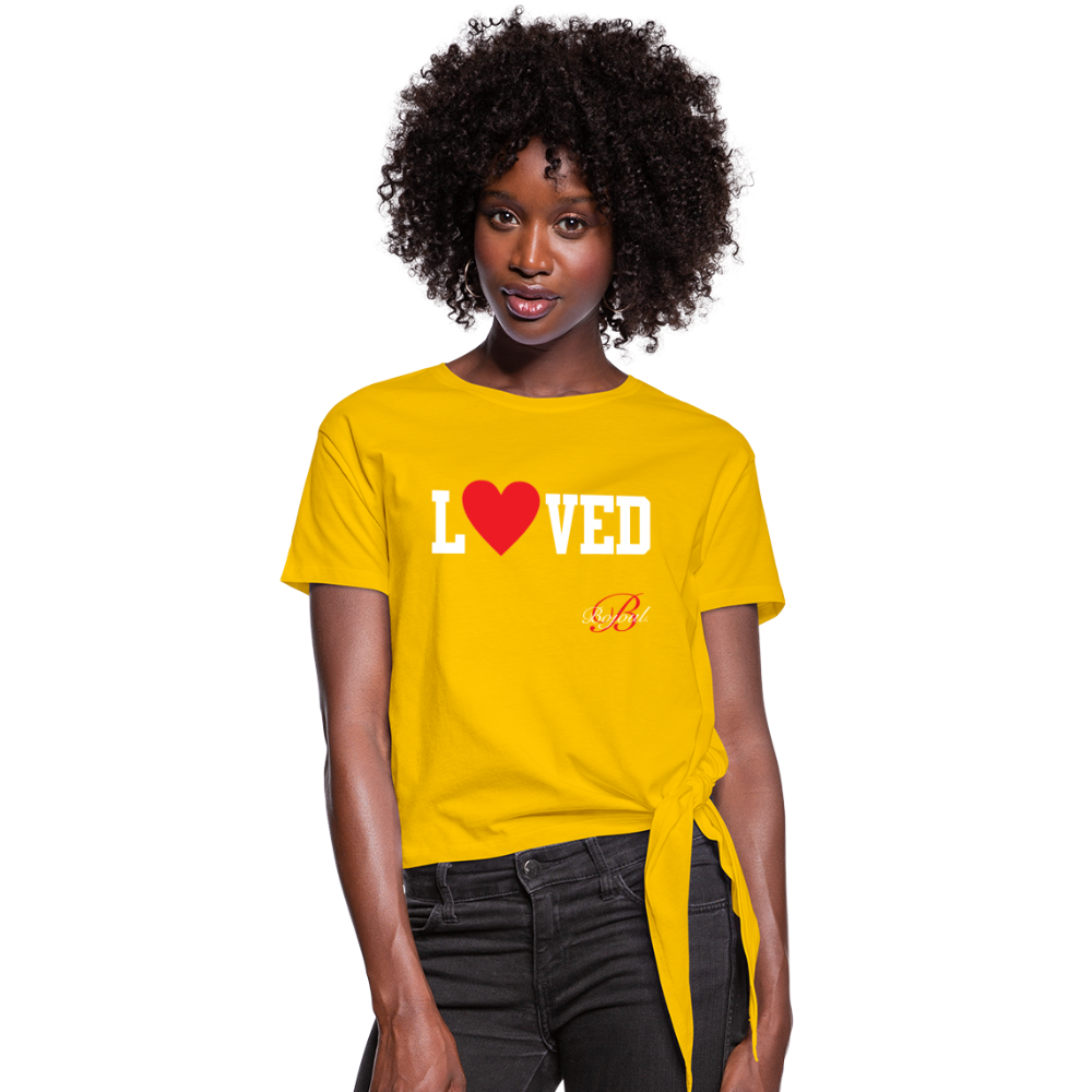 Loved Self Care Women's Knotted T-Shirt - sun yellow