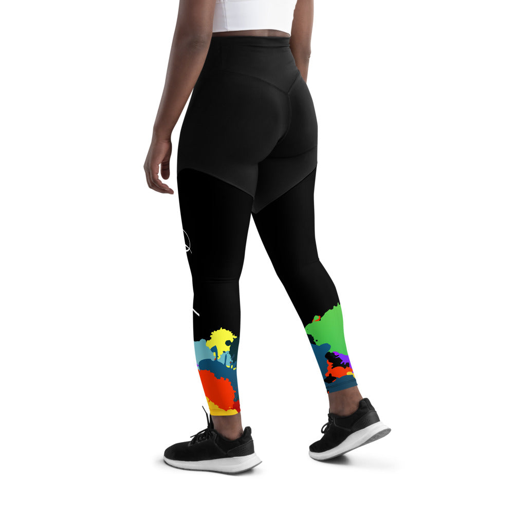 Paint Splashed Bojoul Luxury Compression Sports Leggings