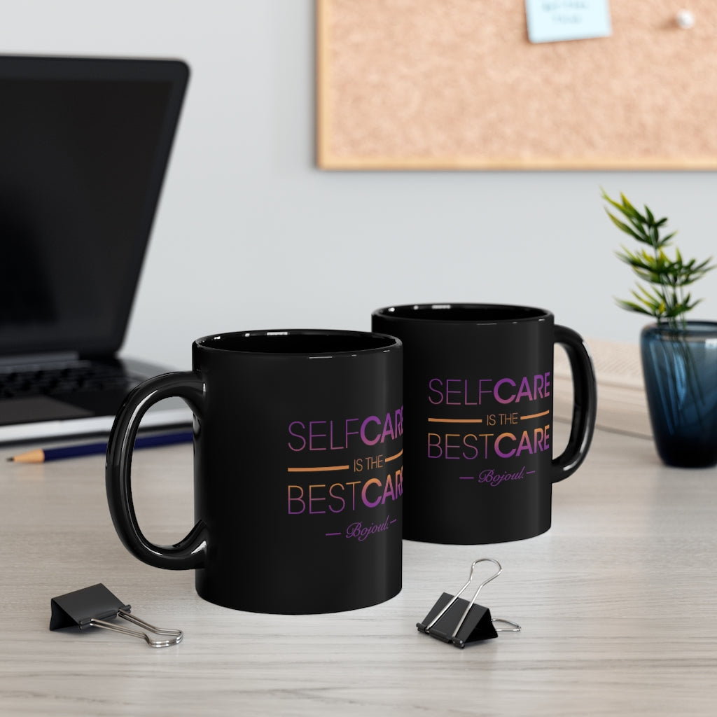 11oz Self-Care Black Mug