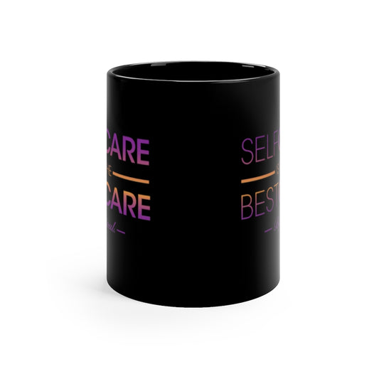 11oz Self-Care Black Mug