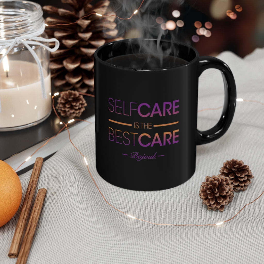 11oz Self-Care Black Mug