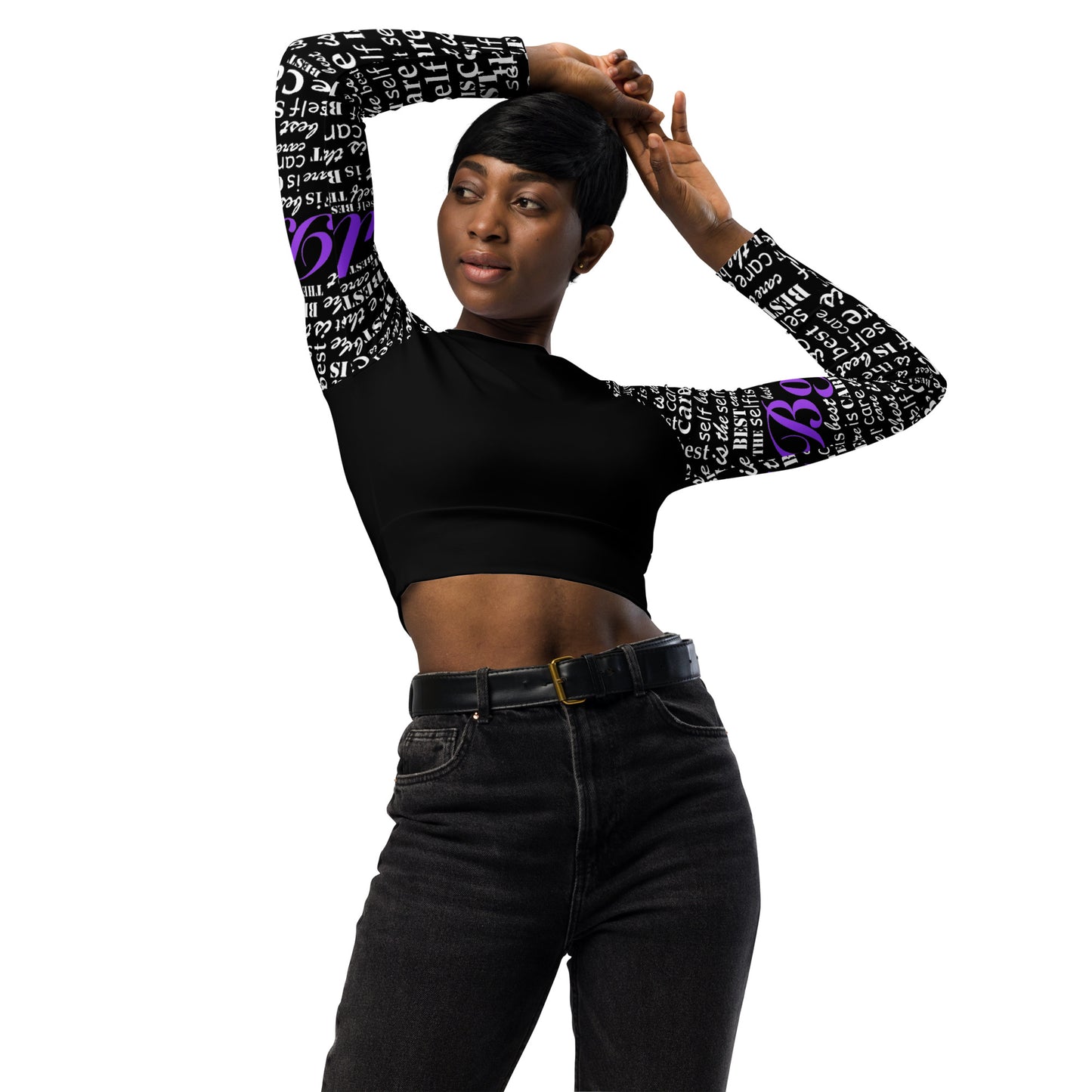 Bojoul Self- Care Long-Sleeve Crop Top