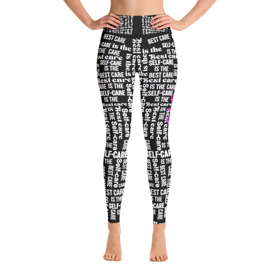 Self Care Words Yoga Leggings