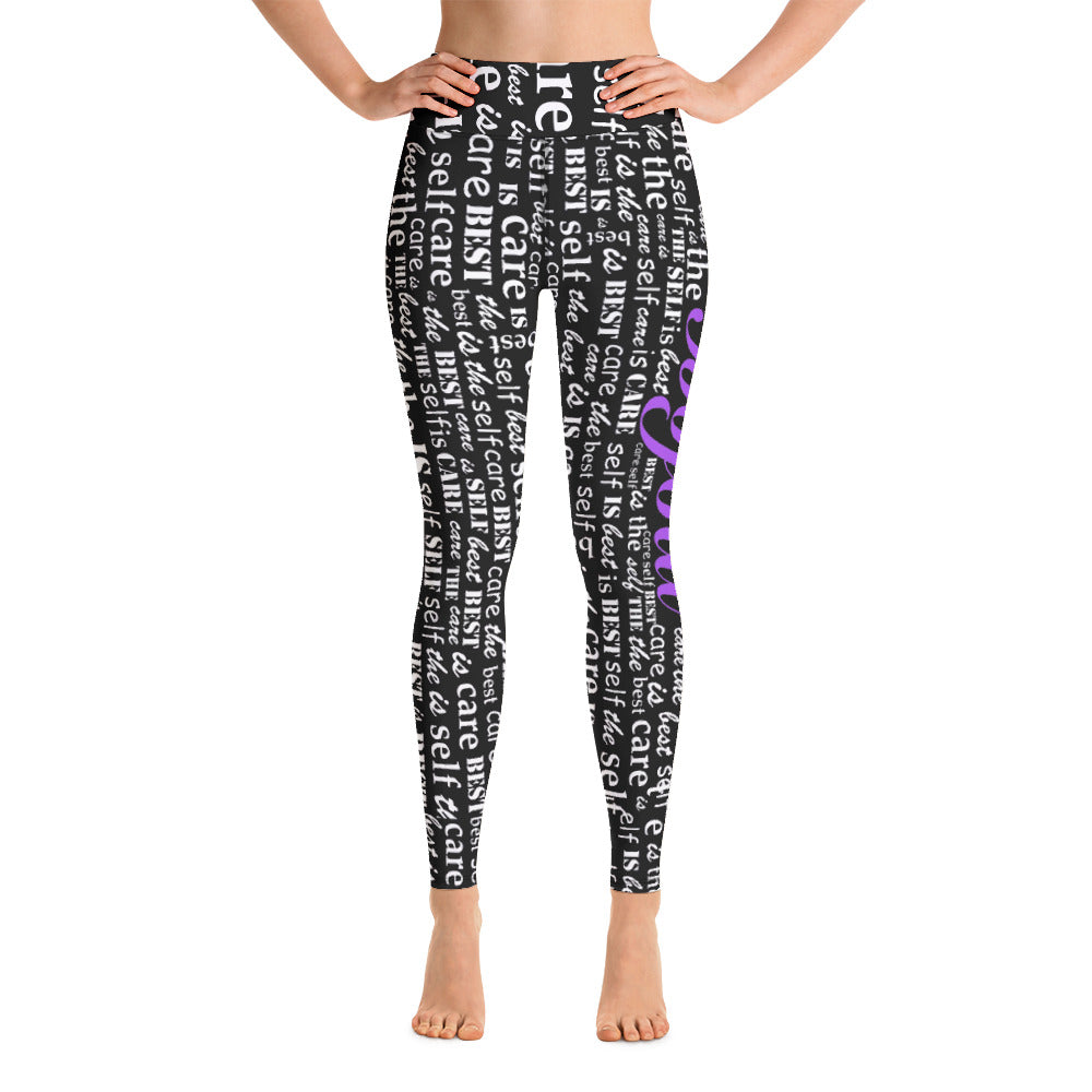 Self Care Words Bojoul (Purple) Powerful Legging