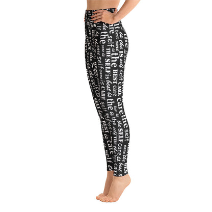 Self Care Word Cloud Leggings