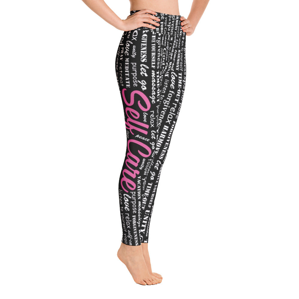 Self Care Affirming Word Cloud Leggings