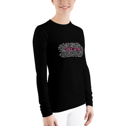 Women's Self Care Word Cloud Long Sleeve Shirt