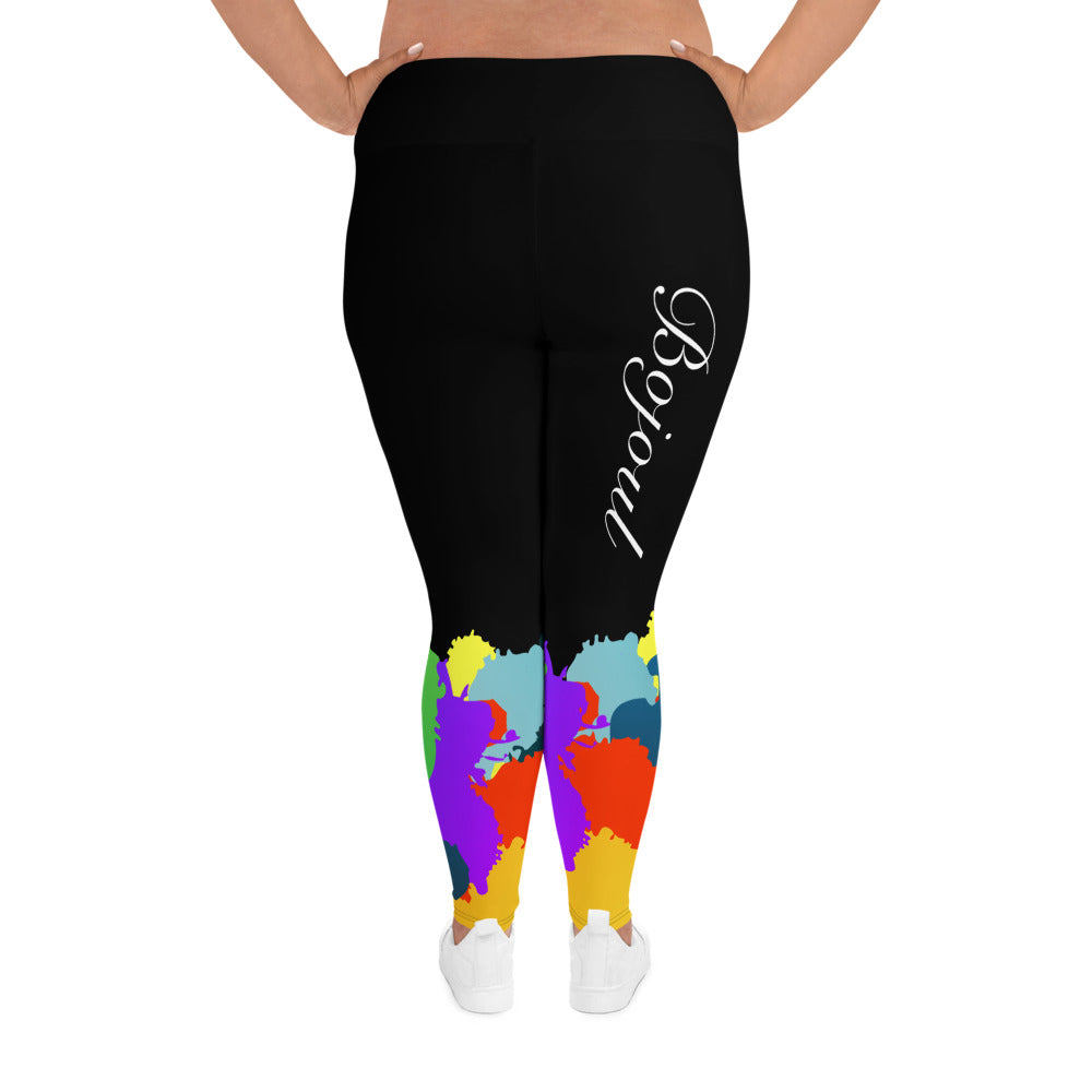 Bojoul Plus Size Paint Splashed Leggings