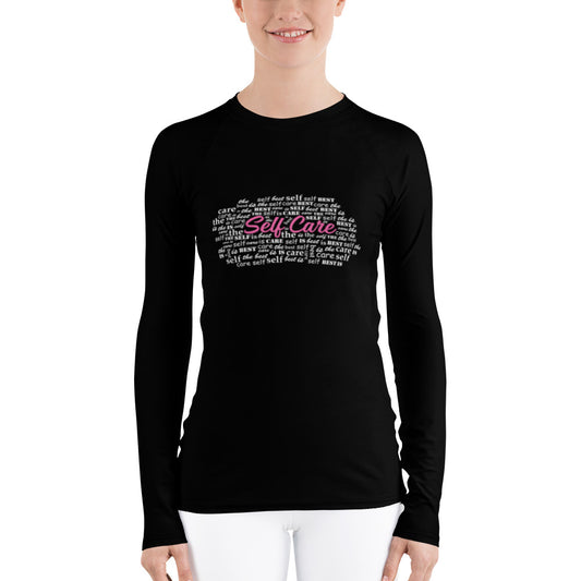 Women's Self Care Word Cloud Long Sleeve Shirt