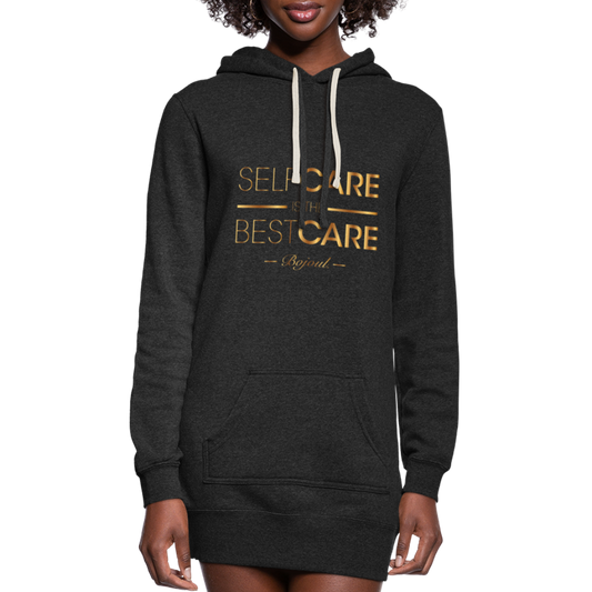 Self-Care Women's Hoodie Dress - heather black