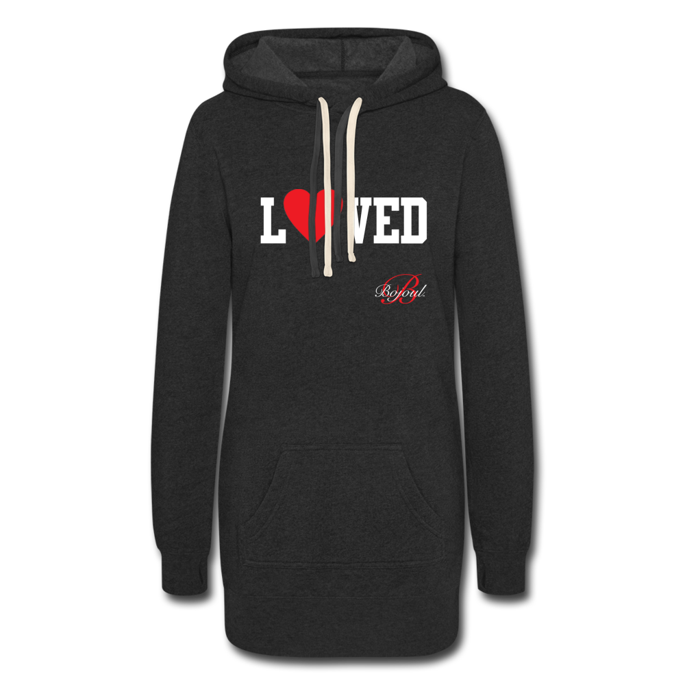 Women's Loved Hoodie Dress - heather black