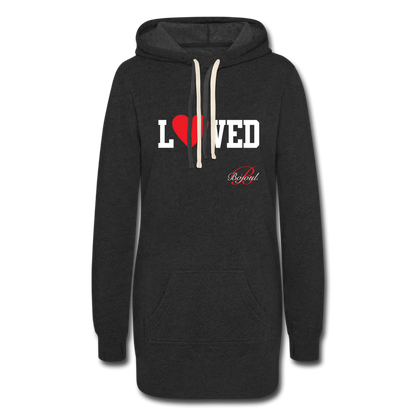 Women's Loved Hoodie Dress - heather black