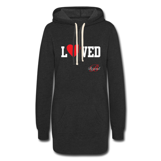 Women's Loved Hoodie Dress - heather black