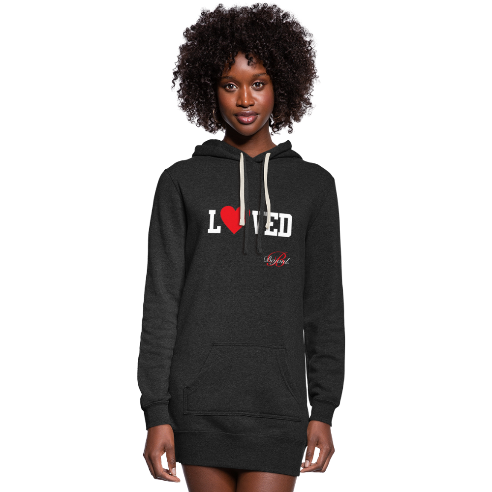 Women's Loved Hoodie Dress - heather black