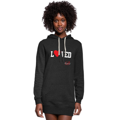 Women's Loved Hoodie Dress - heather black