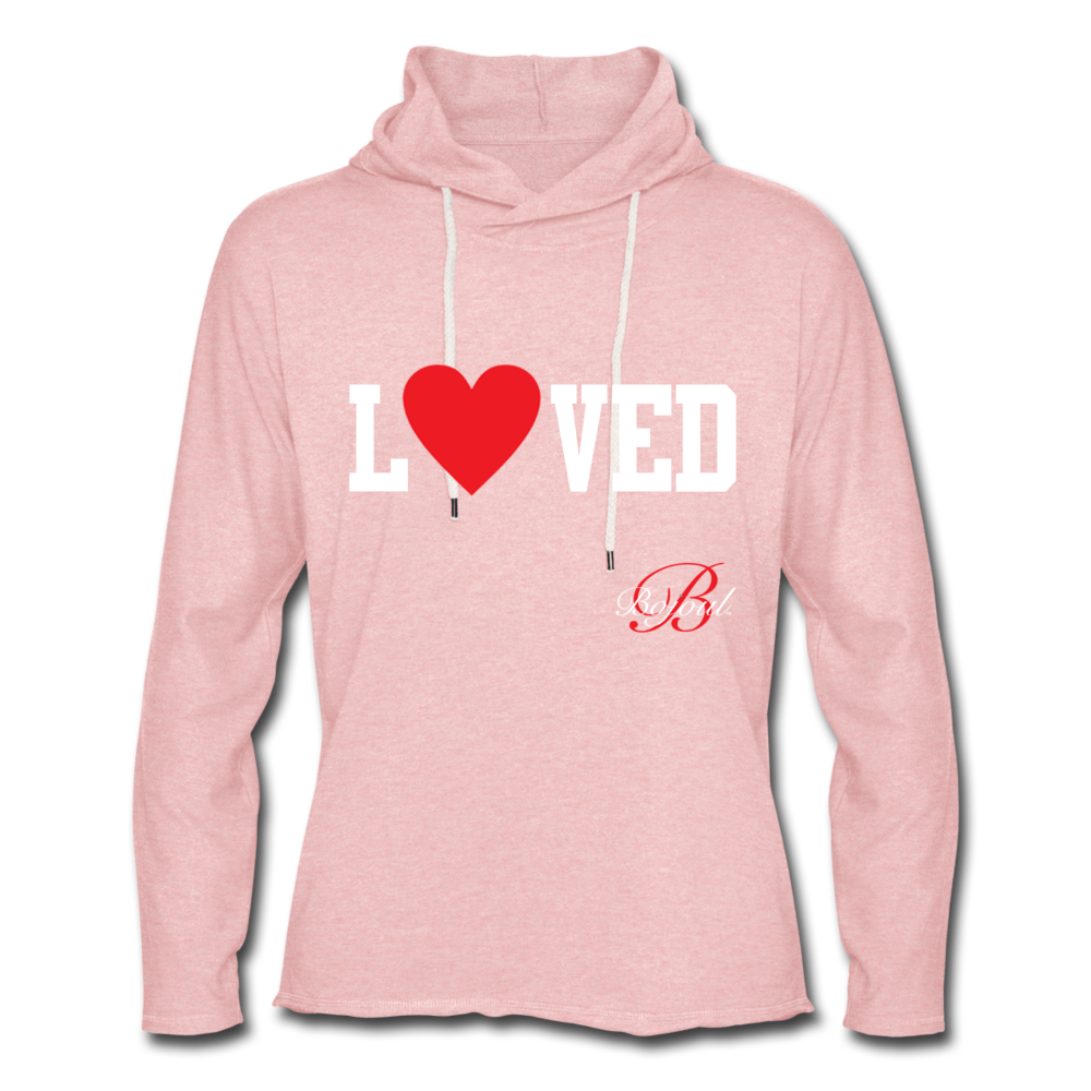 Unisex Loved Lightweight Terry Hoodie - cream heather pink