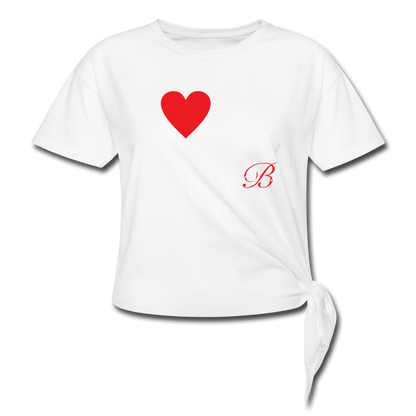 Loved Self Care Women's Knotted T-Shirt - white
