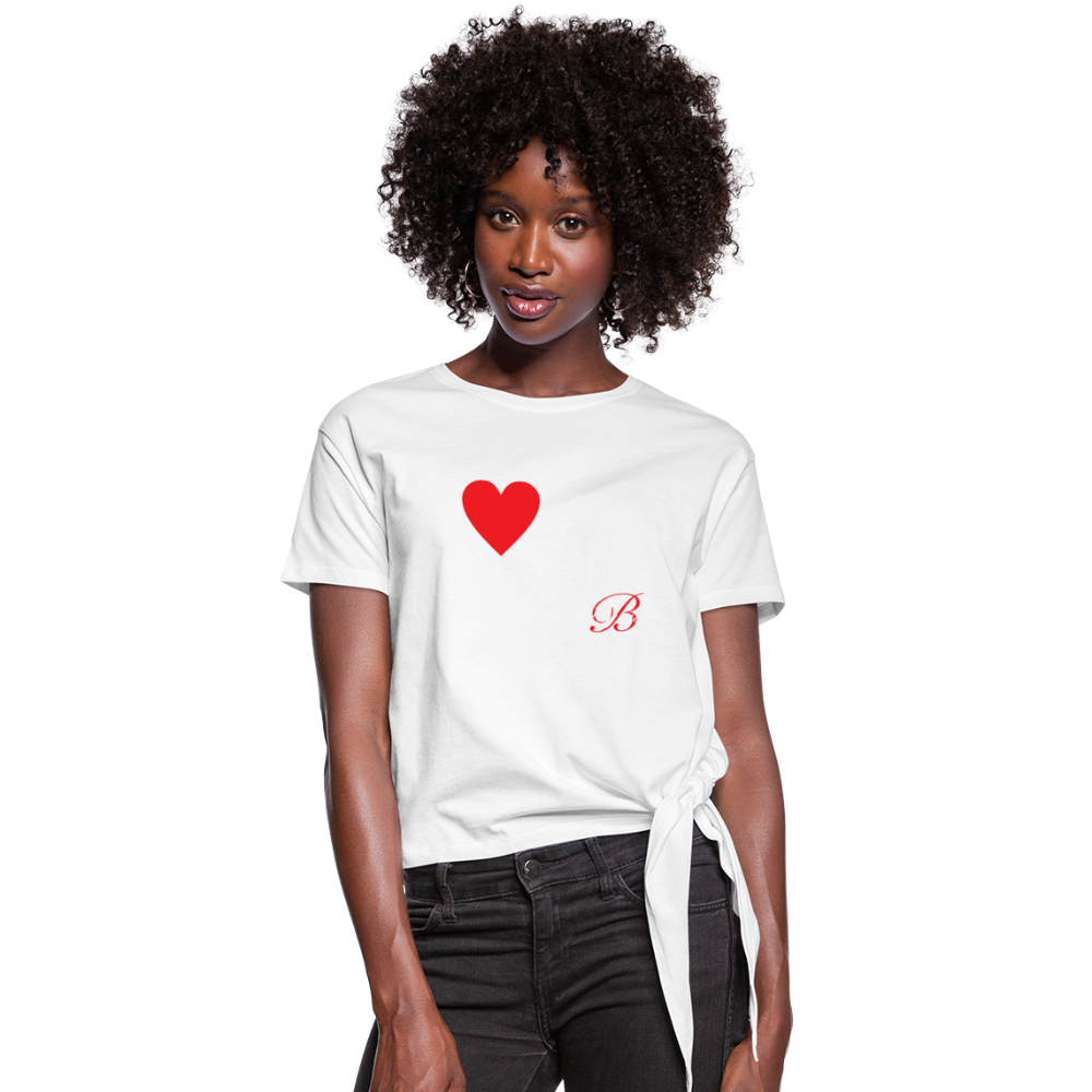 Loved Self Care Women's Knotted T-Shirt - white