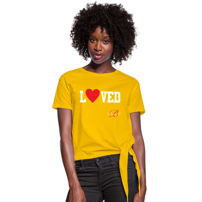 Loved Self Care Women's Knotted T-Shirt - sun yellow