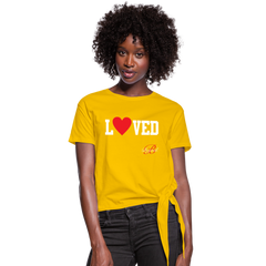 Loved Self Care Women's Knotted T-Shirt - sun yellow