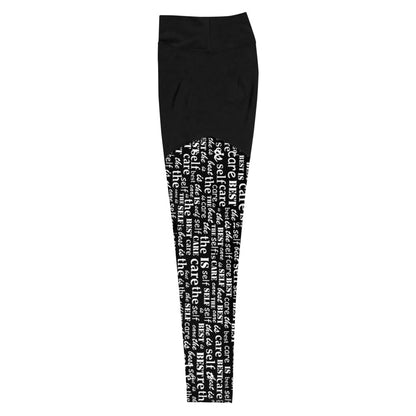 Bojoul Self Care Words Luxury Compression Sports Leggings