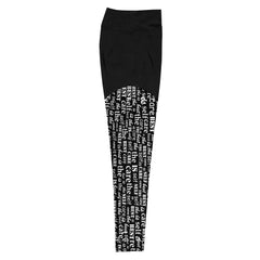 Bojoul Self Care Words Luxury Compression Sports Leggings